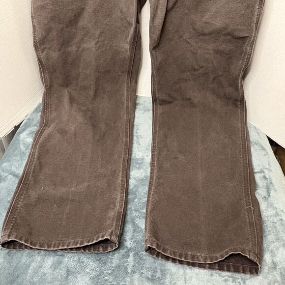 Carhartt B174 DKB Men's Relaxed Fit Brown Duck Carpenter Pants 42X34(40x32) Y2K - Picture 3 of 11